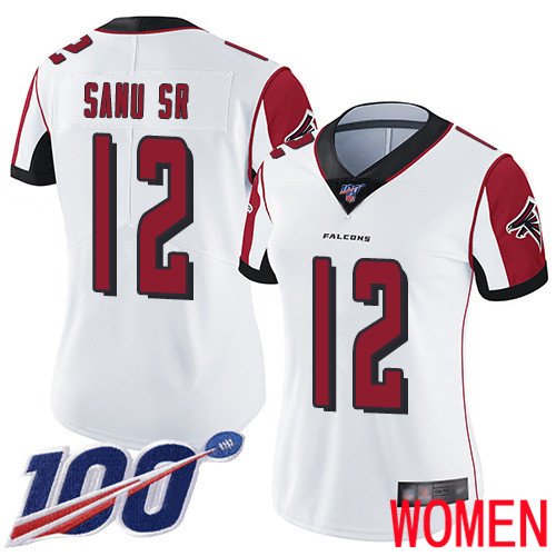 Atlanta Falcons Limited White Women Mohamed Sanu Road Jersey NFL Football #12 100th Season Vapor Untouchable->atlanta falcons->NFL Jersey
